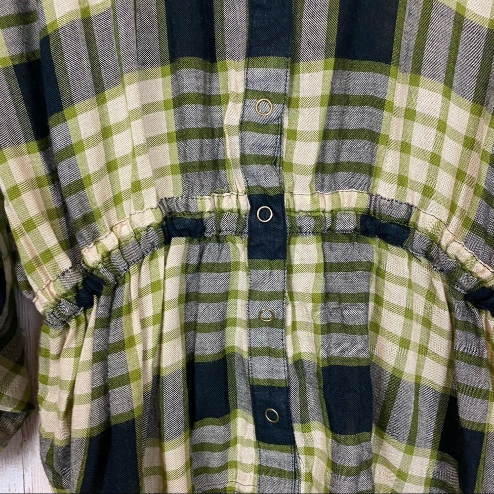 Free‎ People Pacific Plaid Wool Blend Shirt Size Small Women - Picture 8 of 16